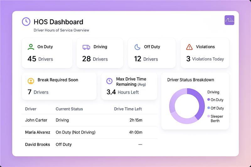 Hours of Service Dashboard Image